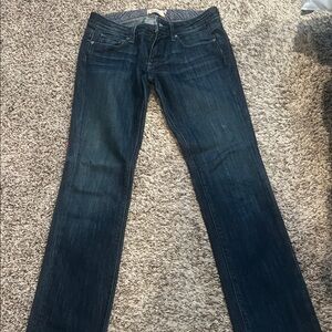 PAIGE Dark Blue Straight Leg Jeans